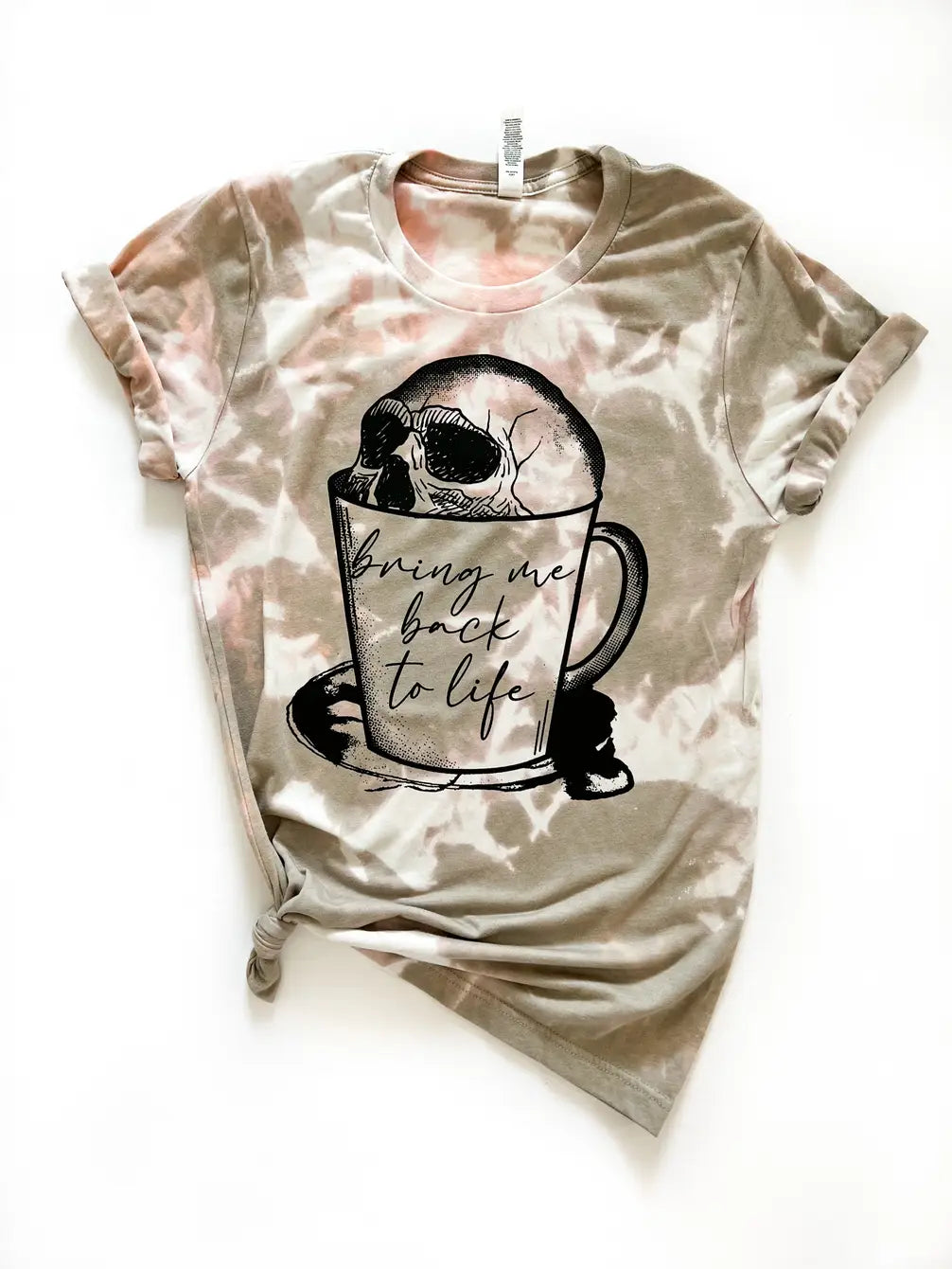 Bring Me Back To Life Coffee Skull Bleached Tee