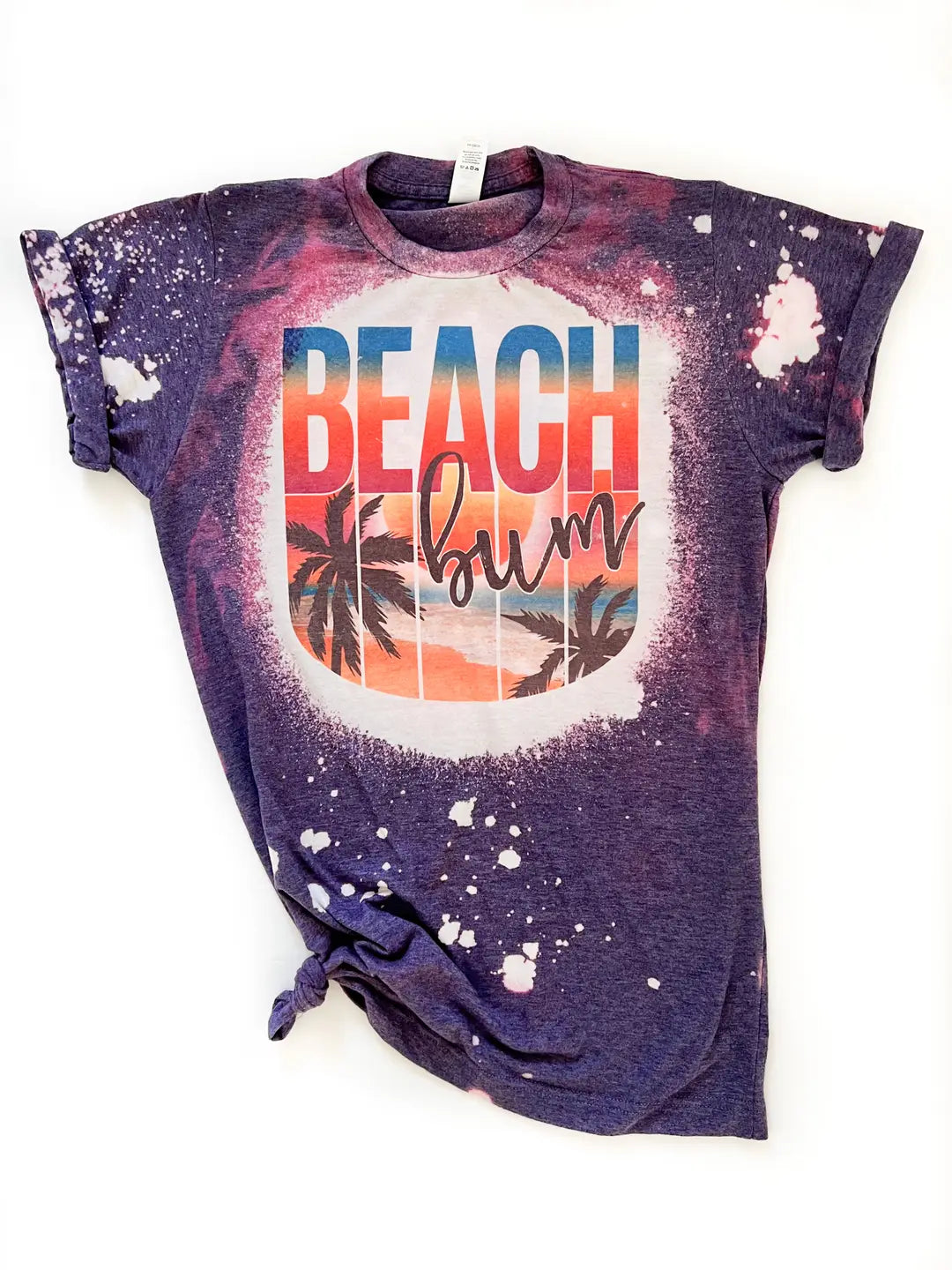 Beach Bum Retro Purple Bleached Tee