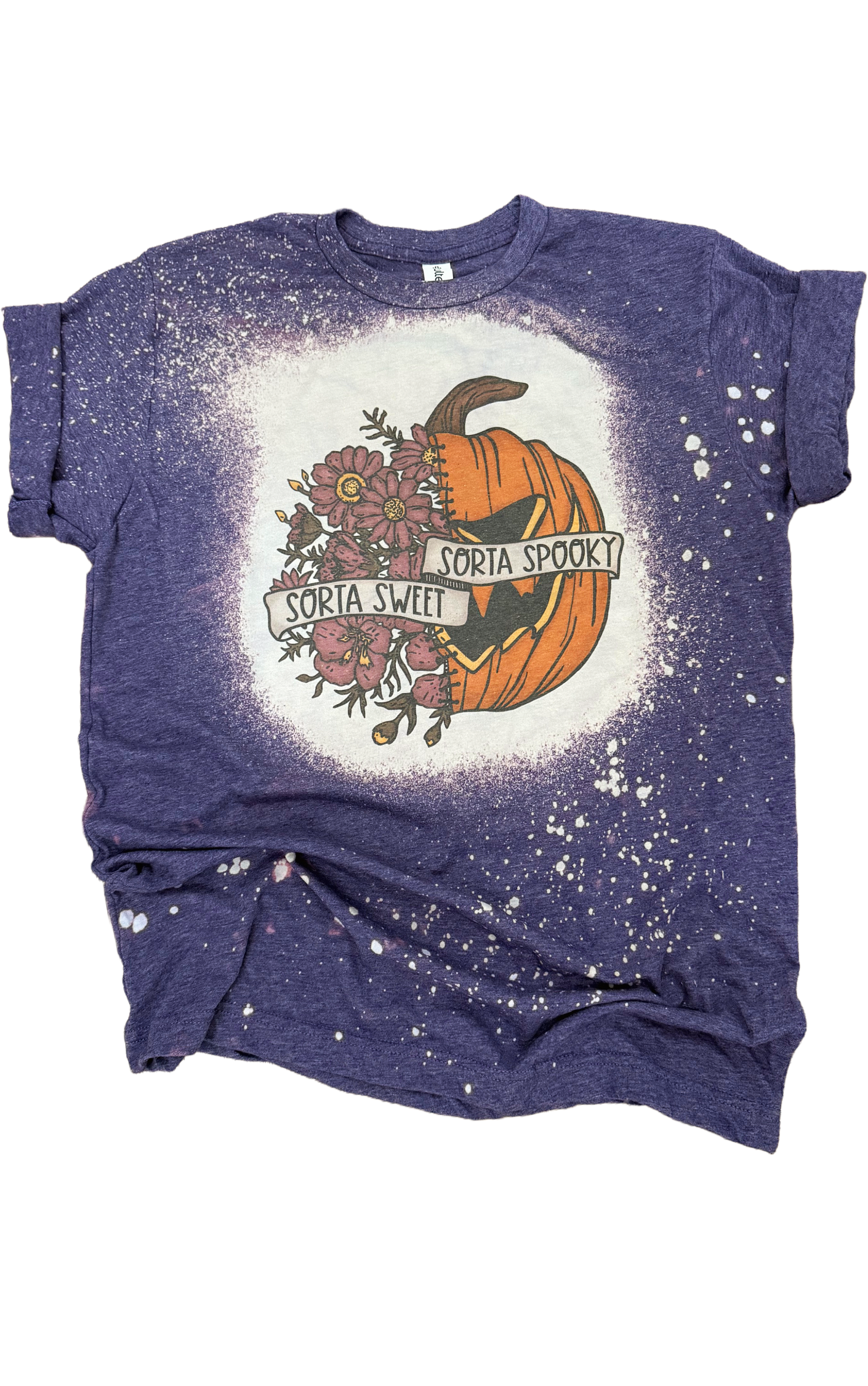 Sorta Sweet Sorta Spooky Halloween Bleached Tee
