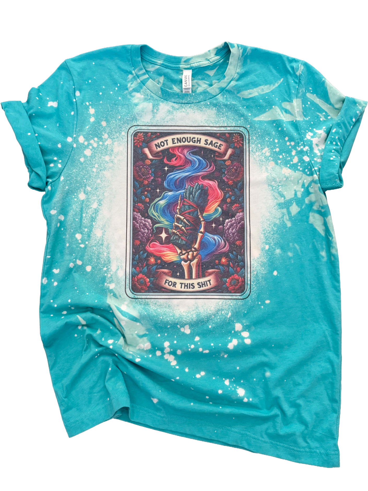 Not Enough Sage - Skeleton Tarot Card Bleached Tee