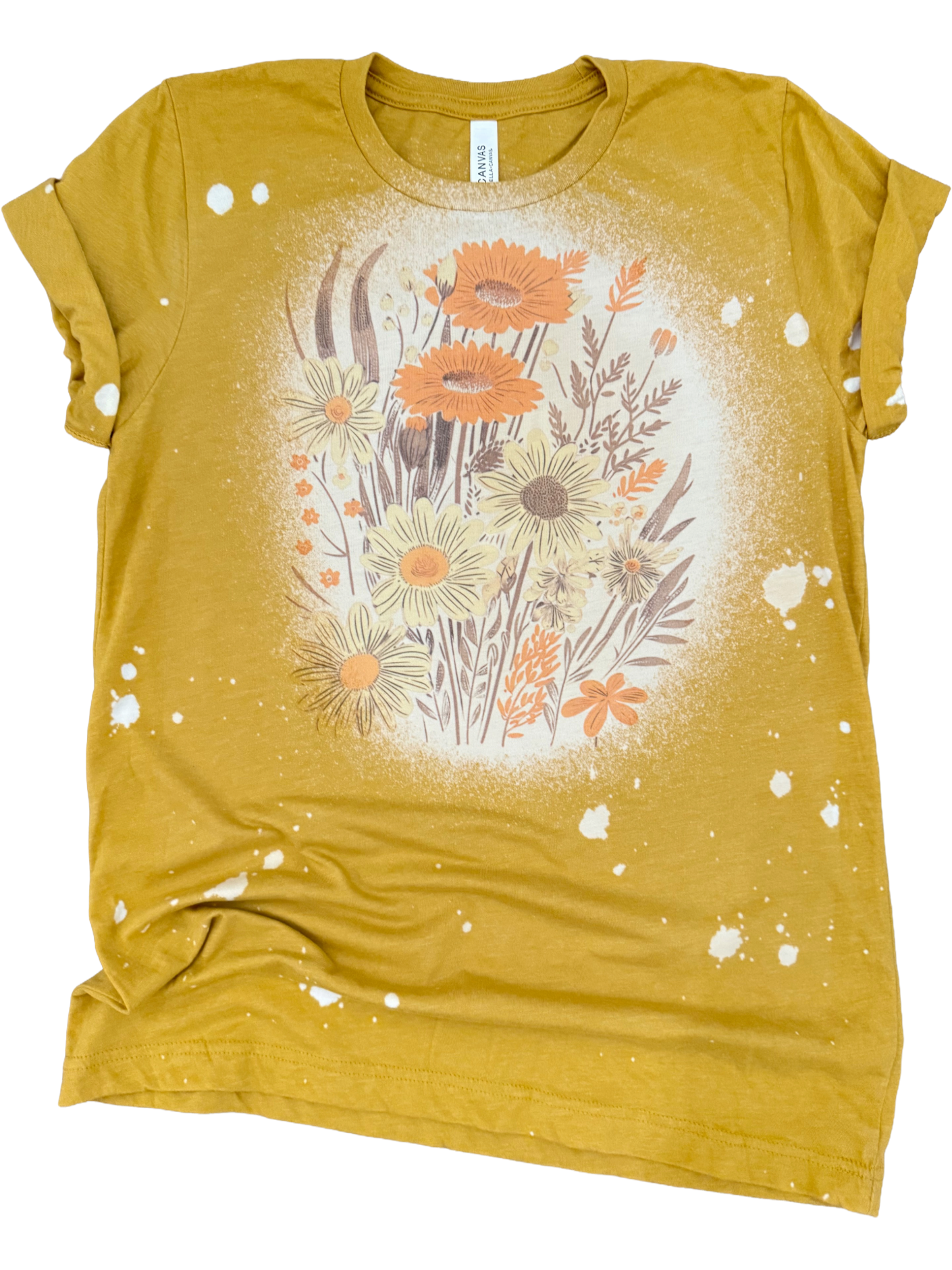 Golden Blooms Bleached Tee