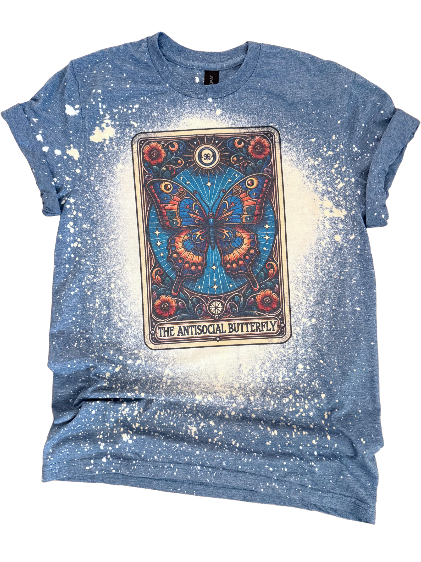 Antisocial Butterfly Tarot Card Bleached Tee