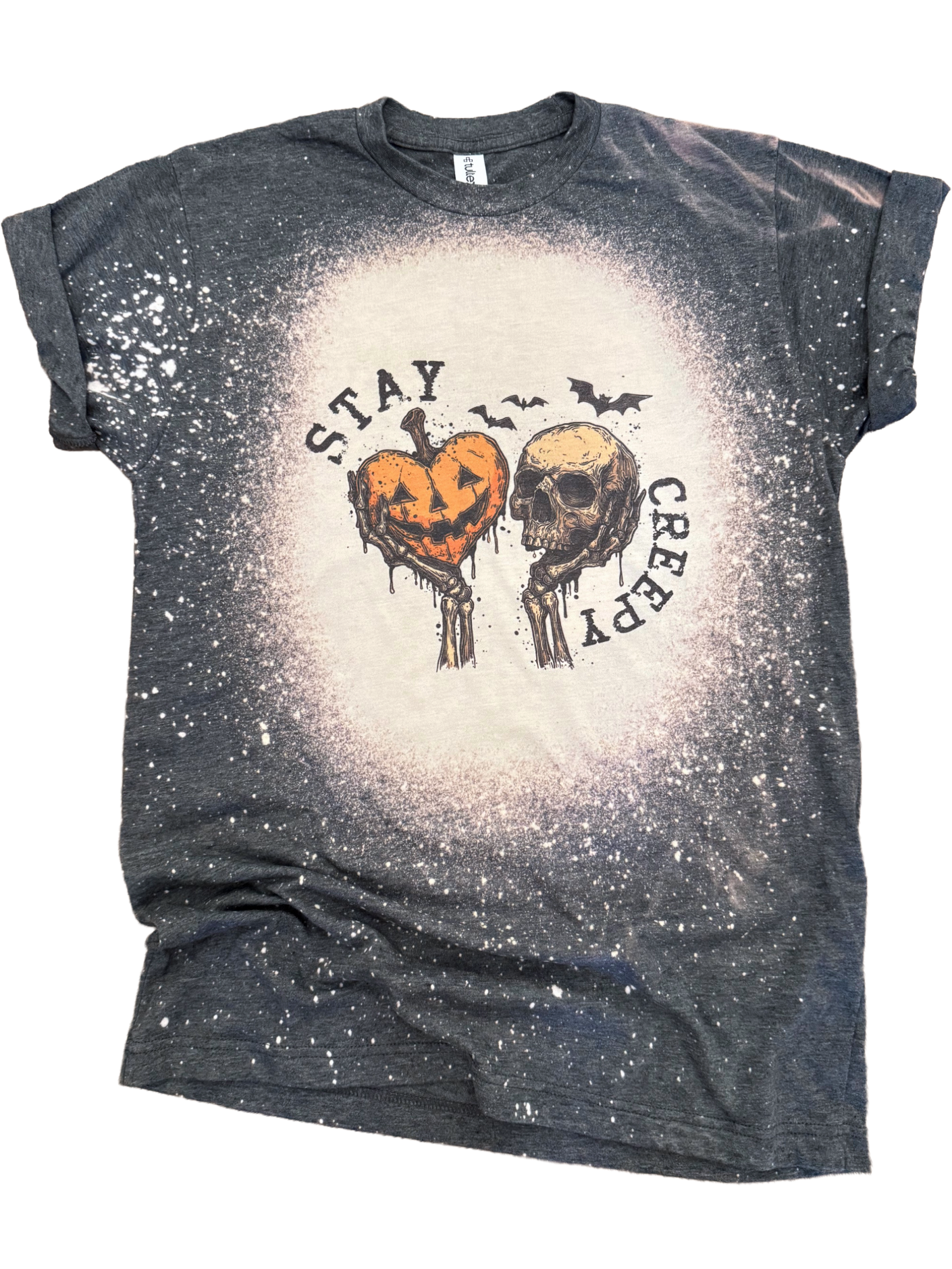 Stay Creepy Halloween Bleached Tee
