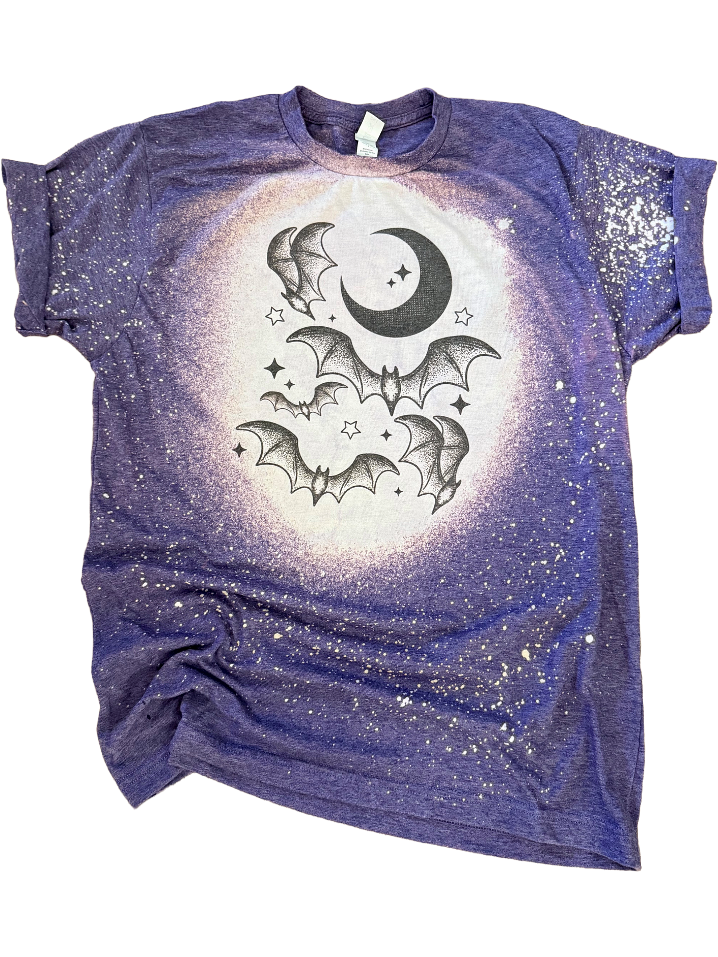 Moon + Bats Halloween Bleached Tee
