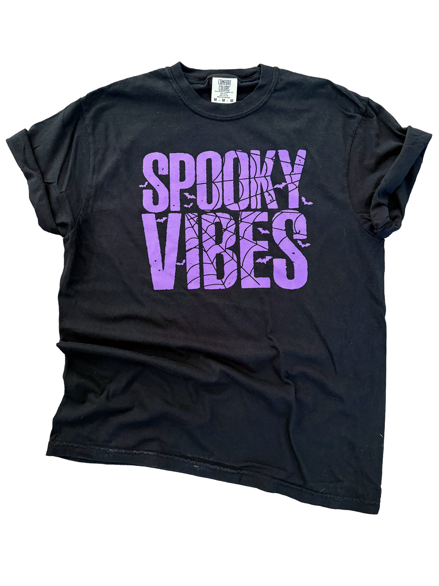 Spooky Vibes Spiderweb Halloween Tee