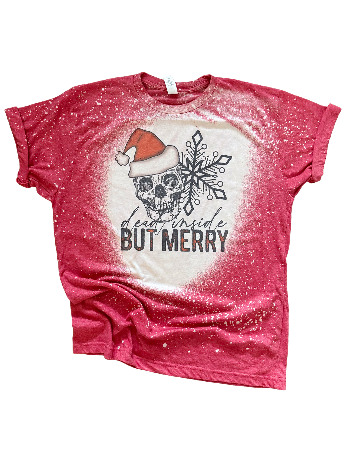 Dead Inside But Merry Bleached Christmas Tee