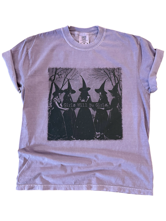 Girls Will Be Girls Witch Coven Halloween Tee