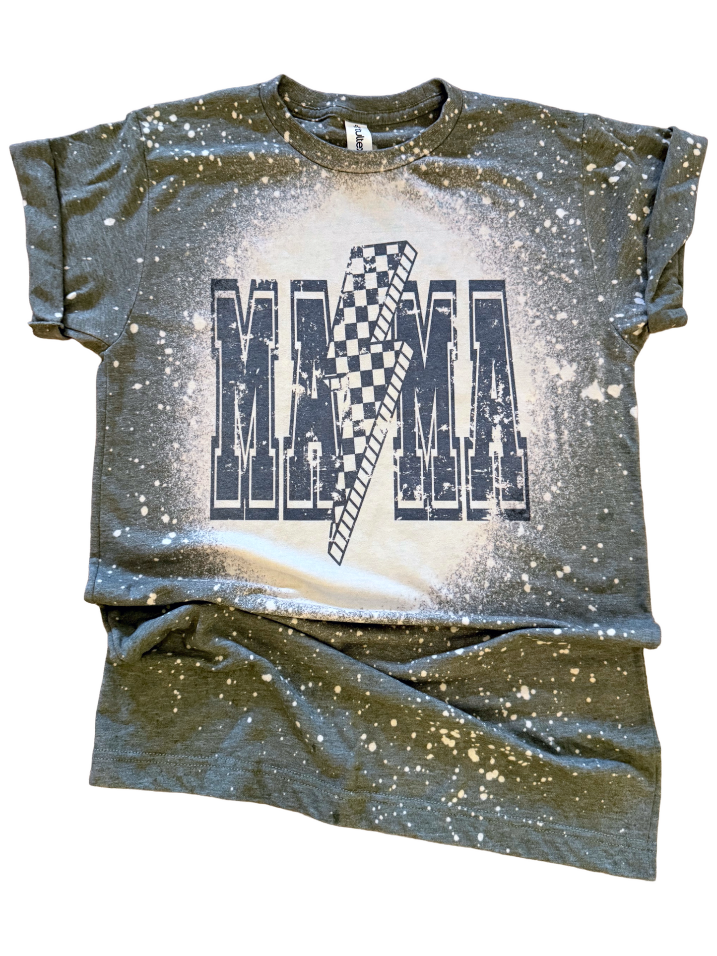 Checkered Bolt Mama – Rocker Bleached Tee