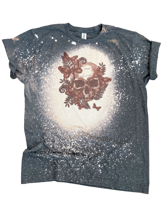 Floral Skull + Butterfly Bleached Tee