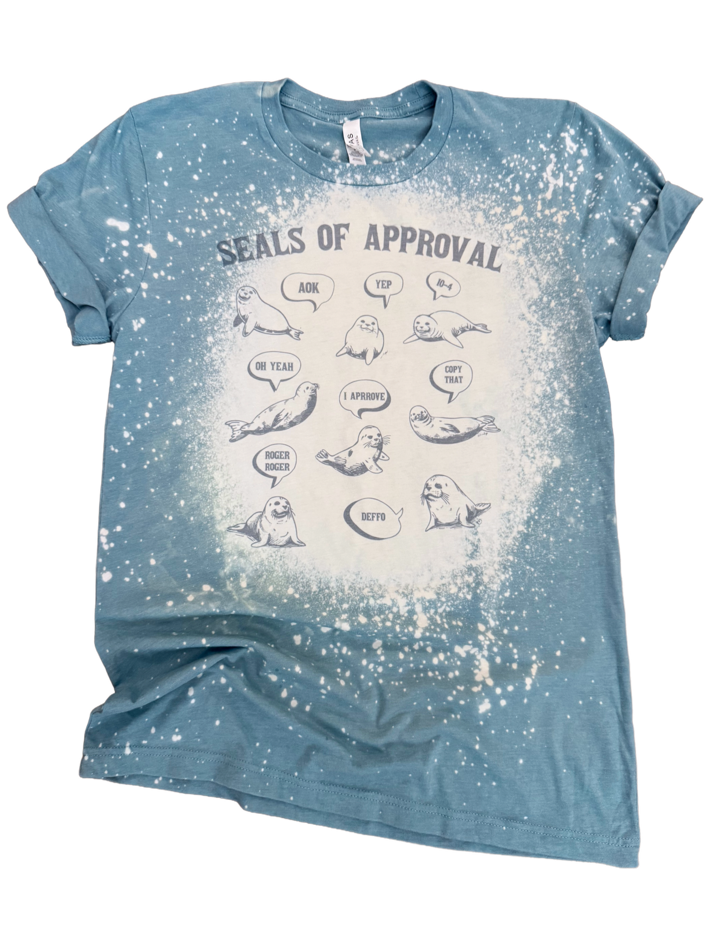 Seals Of Approval Funny Seal Bleached Tee