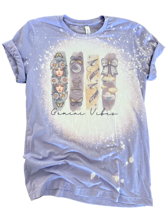 Gemini Vibes – Zodiac Bleached Tee