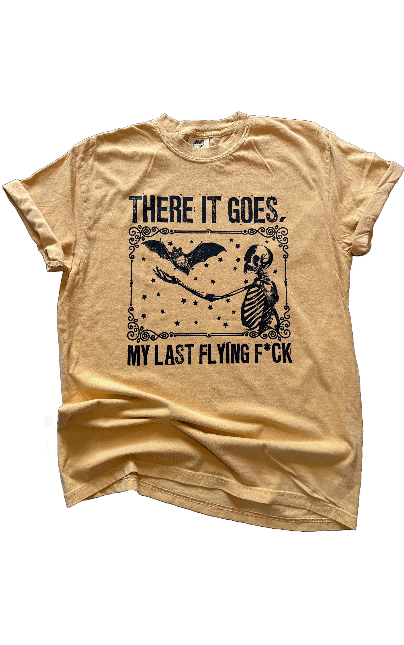 My Last Flying F*ck – Mustard Yellow Skeleton Tee