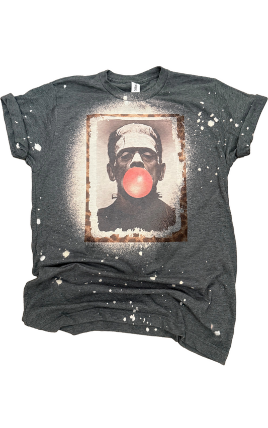 Frankenstein Bubblegum Bleached Halloween Tee