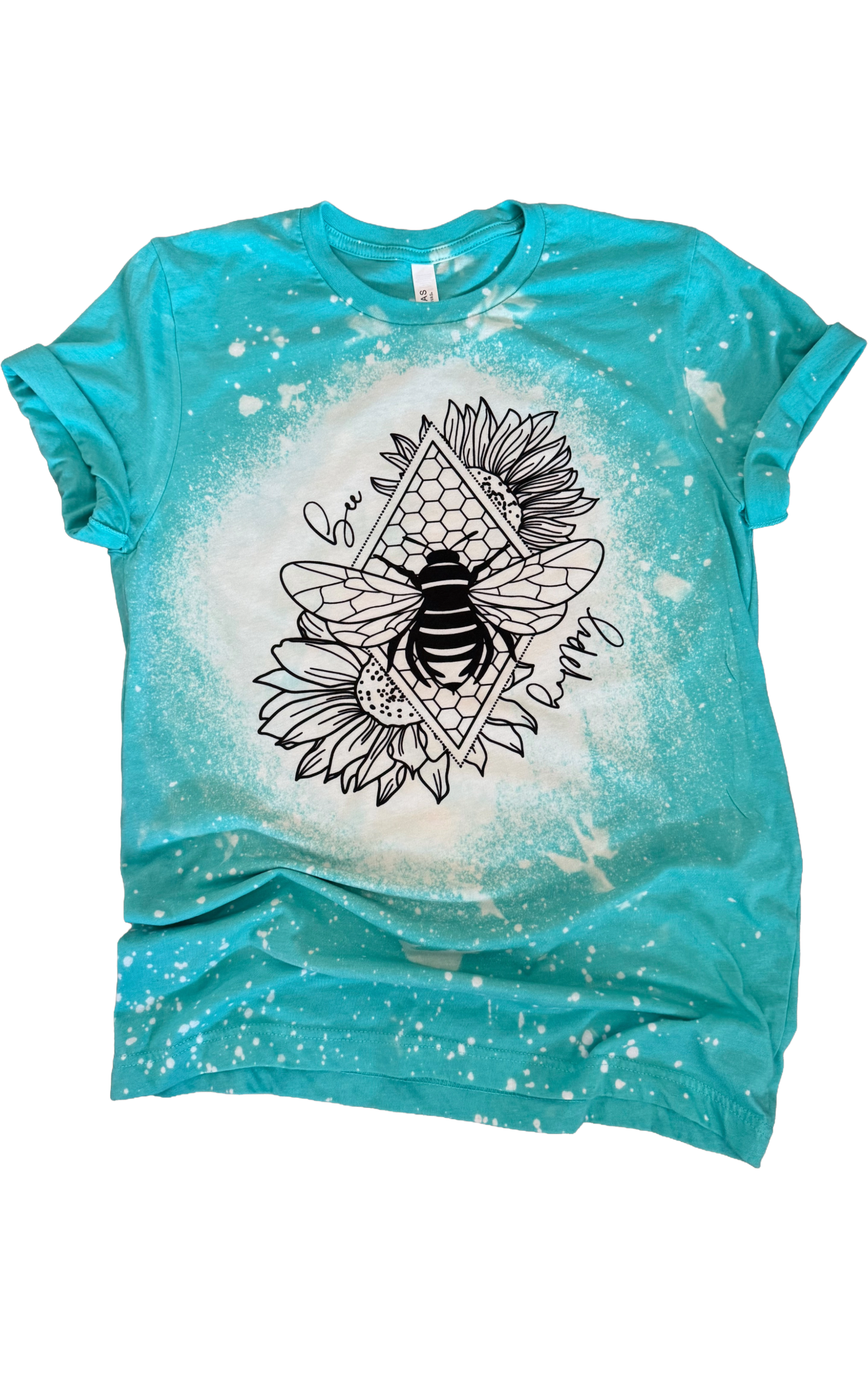 Bee Happy Sunflower Bleached Tee
