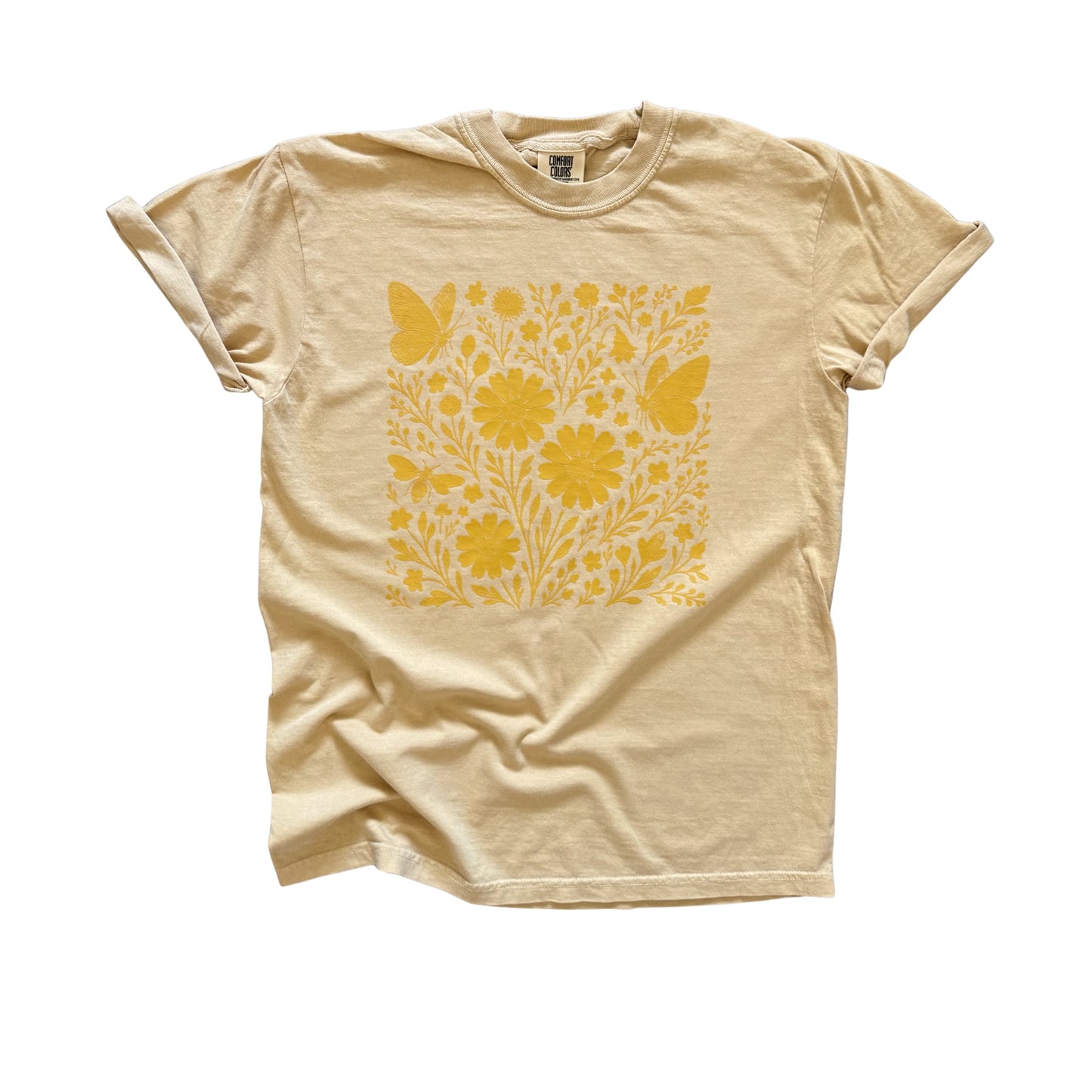Golden Garden Bloom - Graphic Tee 🌼🦋