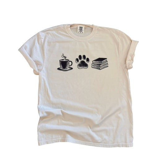Coffee Paw Books - Graphic Tee ☕🐾📚