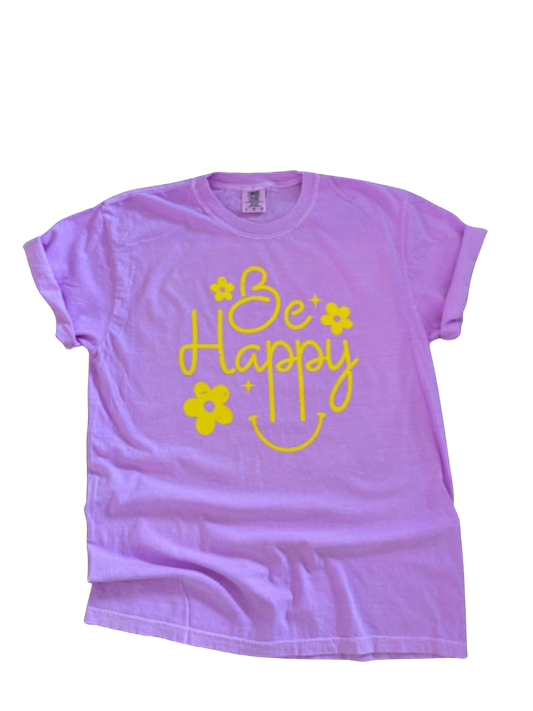 Be Happy - Graphic Tee ☀️🌼💜