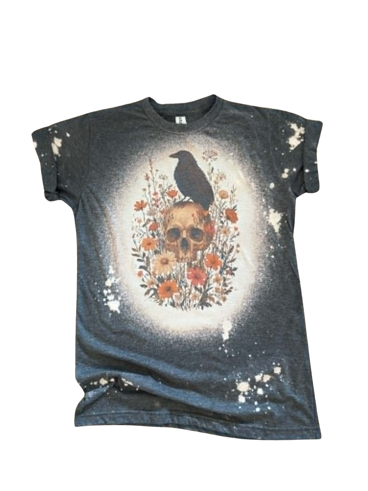 Skulls & Wildflowers - Bleached Tee 🖤🌼
