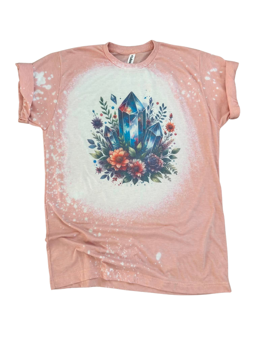 Crystal Bloom – Bleached Tee 💎🌸