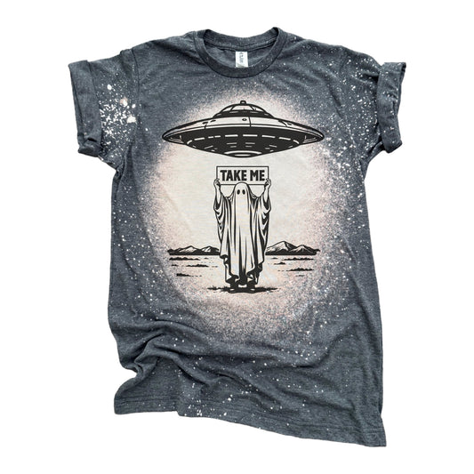 Take Me UFO Ghost - Bleached Tee 👻🛸
