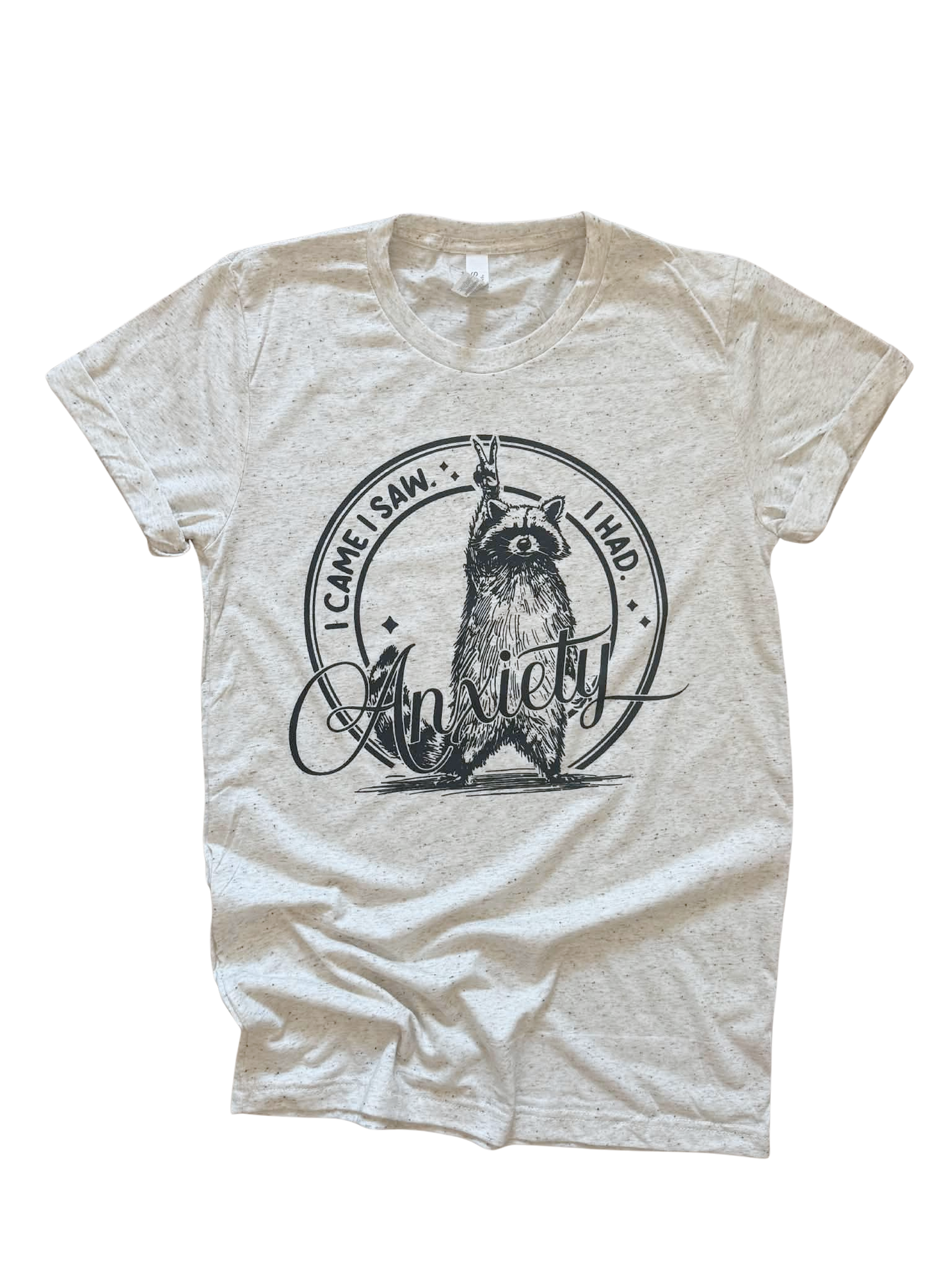 I Came I Saw I Had Anxiety Raccoon - Graphic Tee 🦝🖤