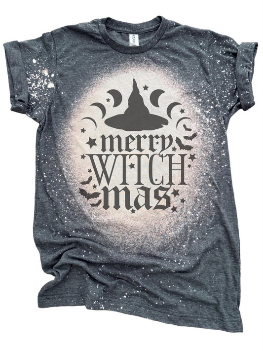 Merry Witchmas – Bleached Tee 🧙‍♀️🌙