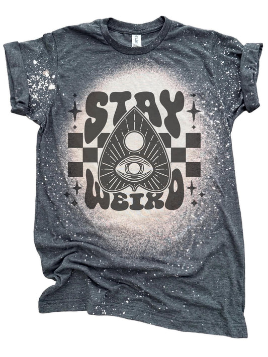 Stay Weird – Bleached Tee 👁️✨