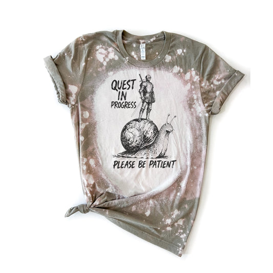 Quest in Progress Please Be Patient - Funny Fantasy Graphic Tee 🐌⚔️