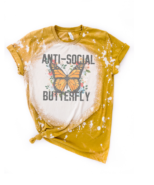 Anti-Social Butterfly Bleached Tee