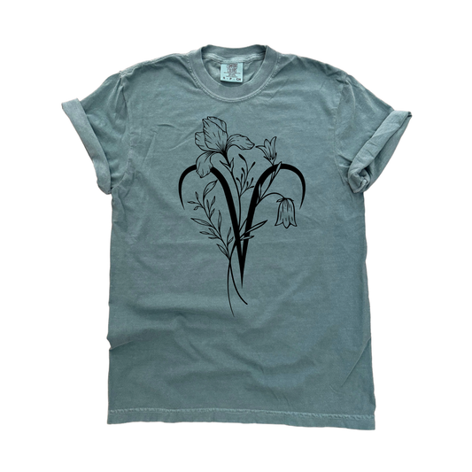 Aries Floral Zodiac Tee