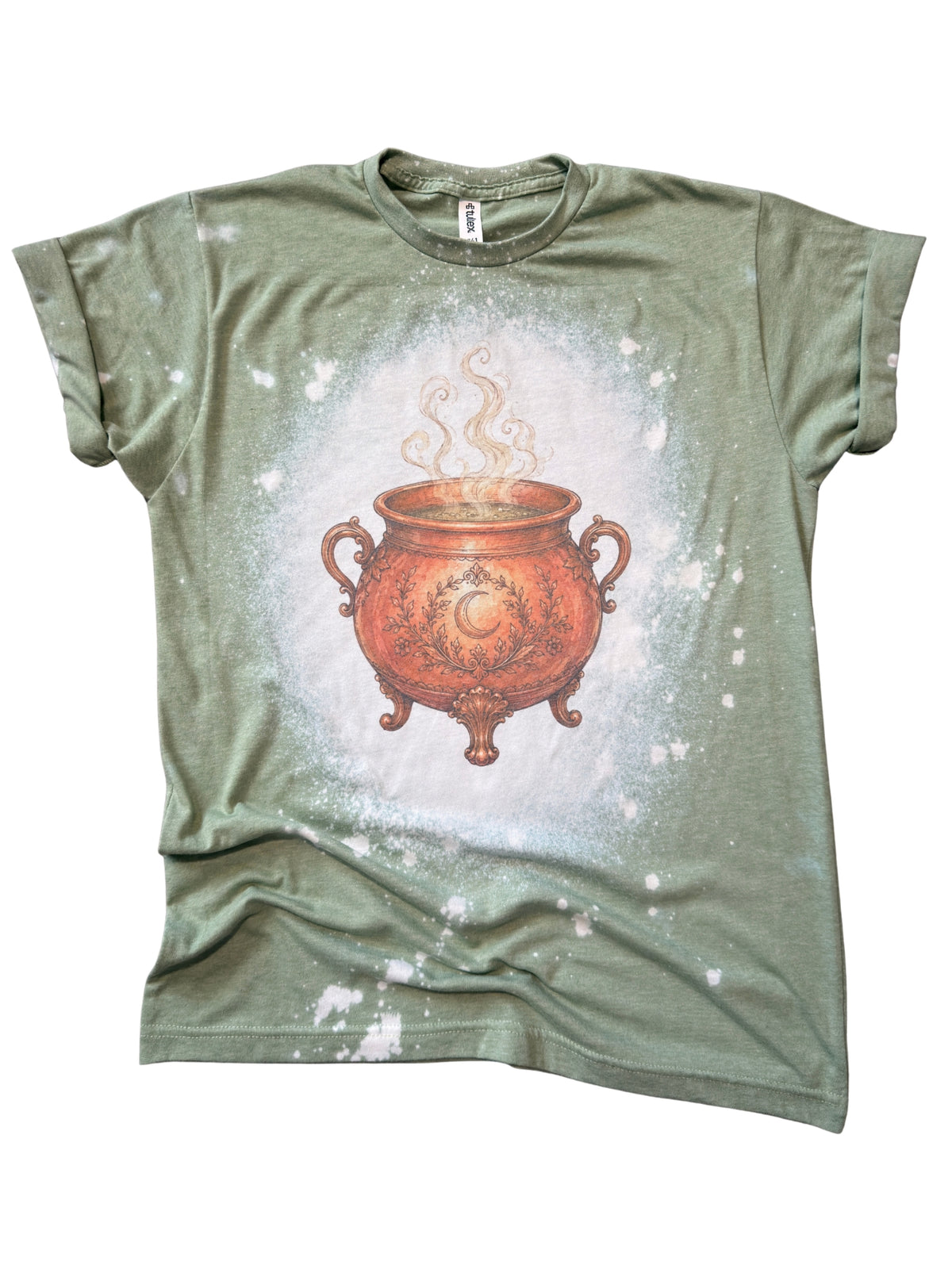 Witchy Cauldron - Halloween Bleached Tee