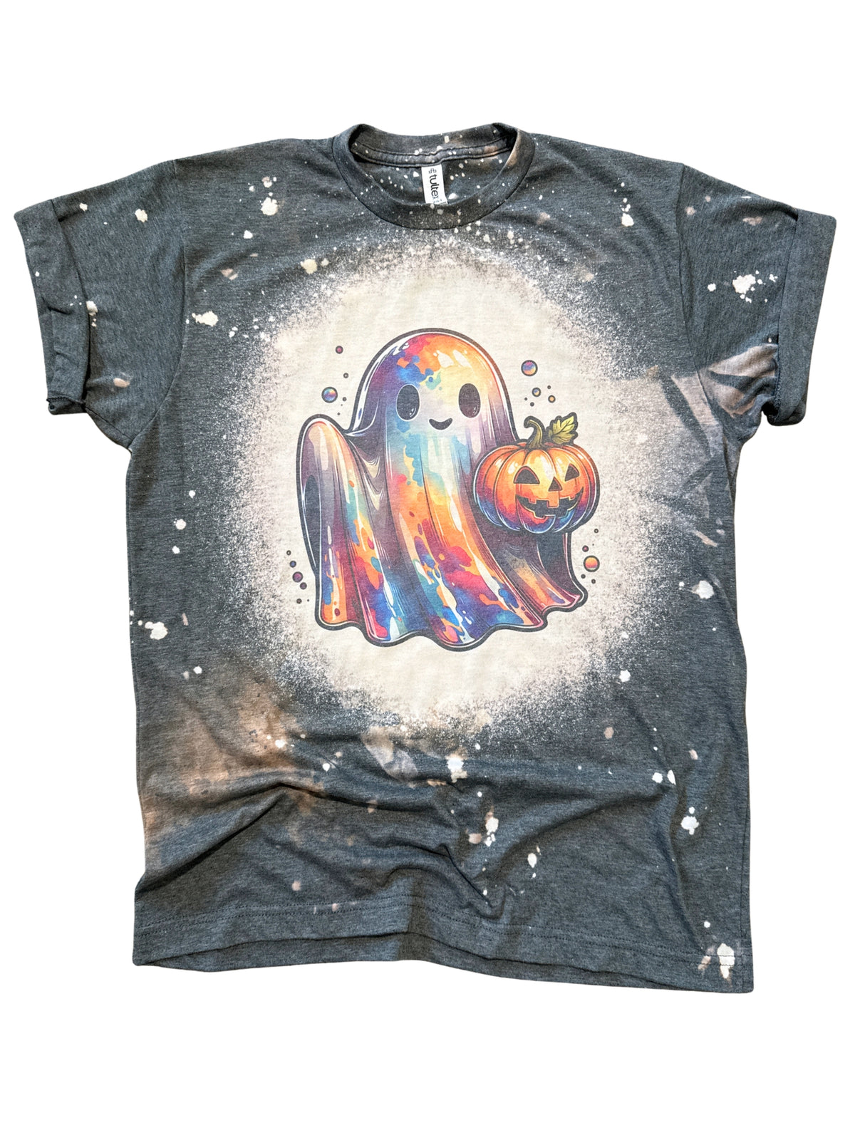 Rainbow Ghost - Halloween Bleached Tee