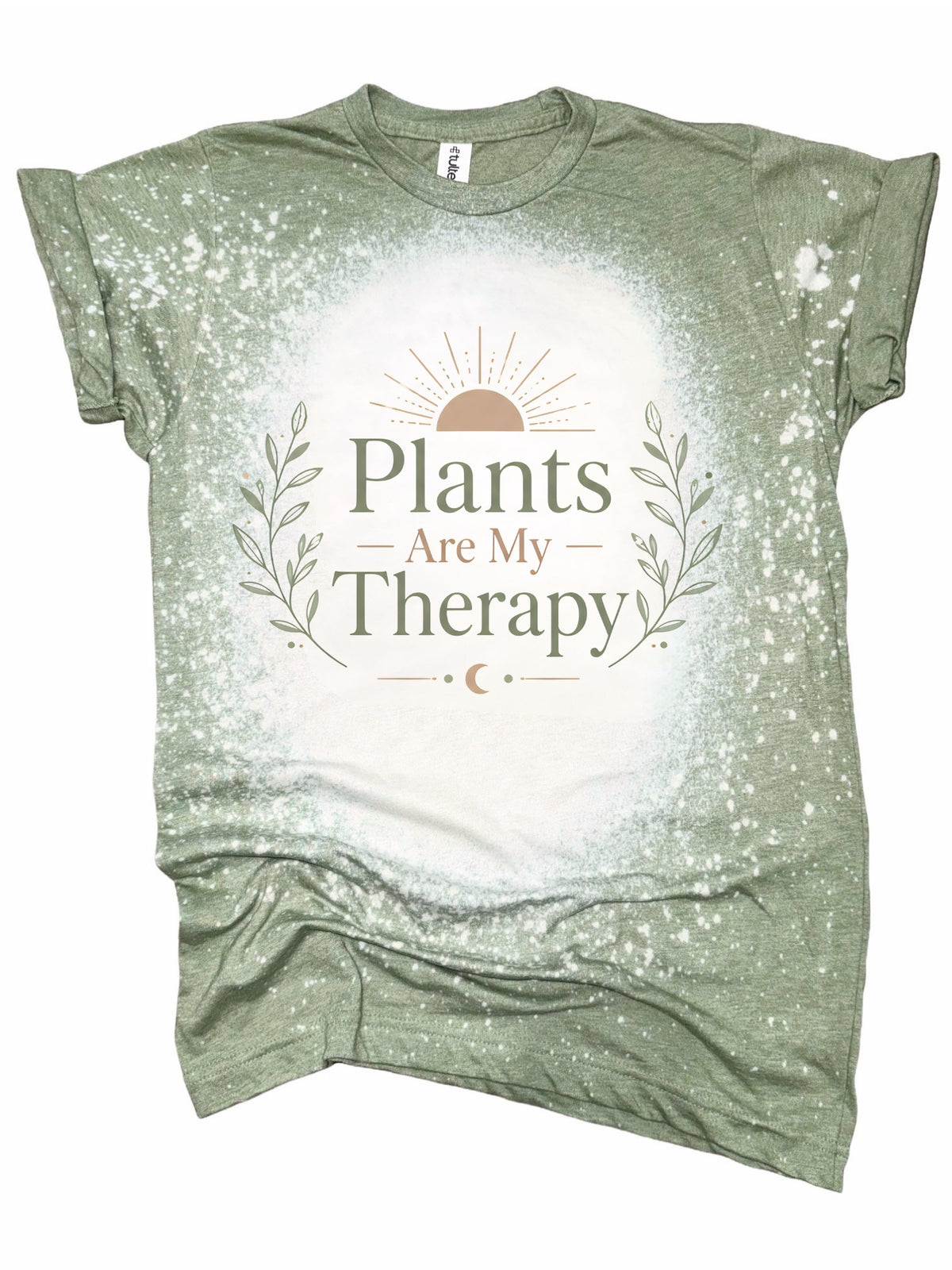 Plants Are My Therapy - Bleached Plant Lover Tee