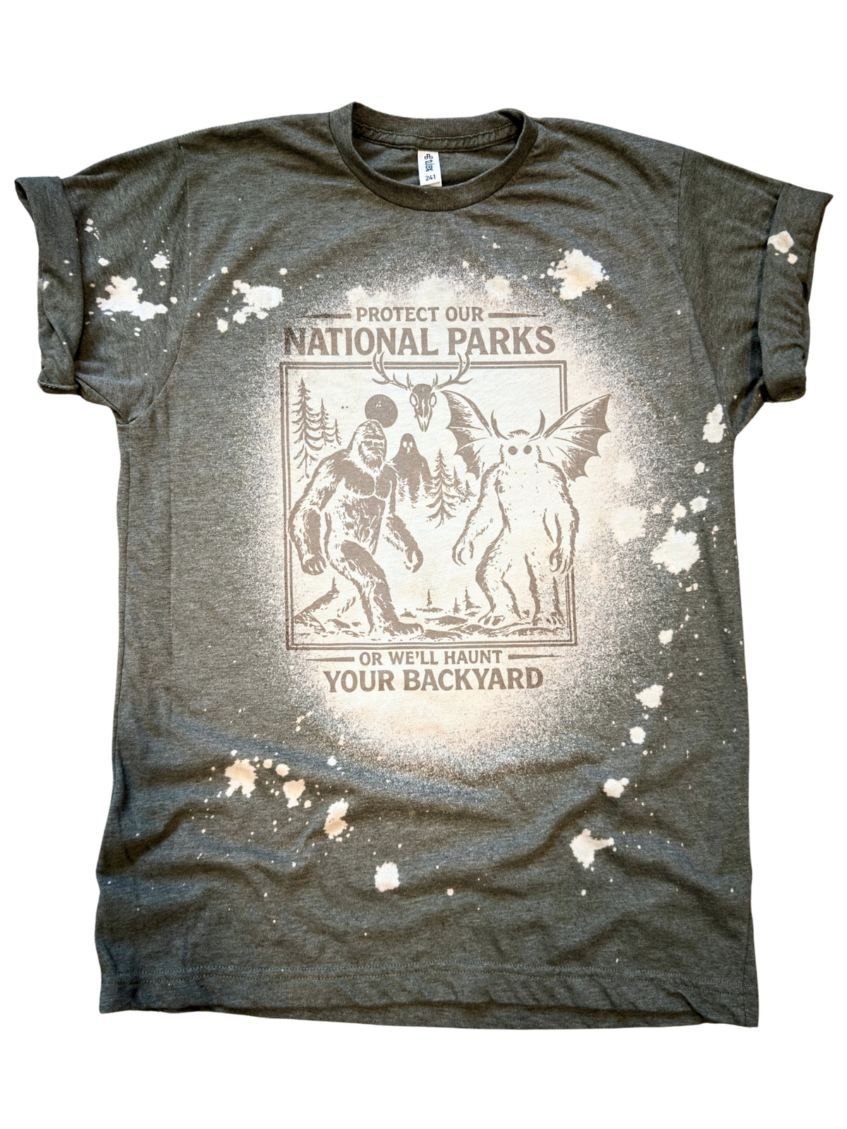 Protect Our National Parks - Cryptid Halloween Bleached Tee