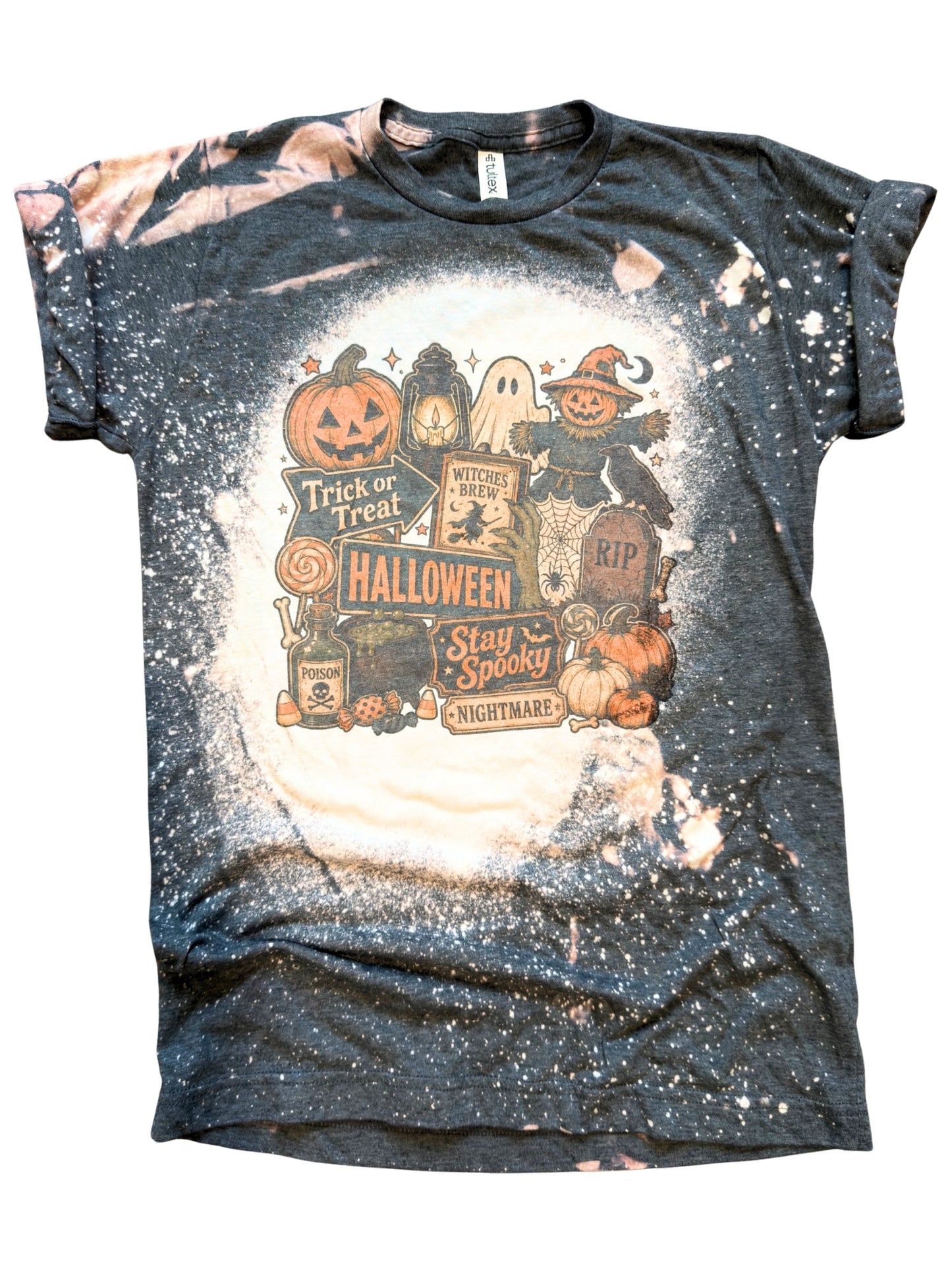 🎃 Stay Spooky – Vintage Halloween Bleached Tee 👻