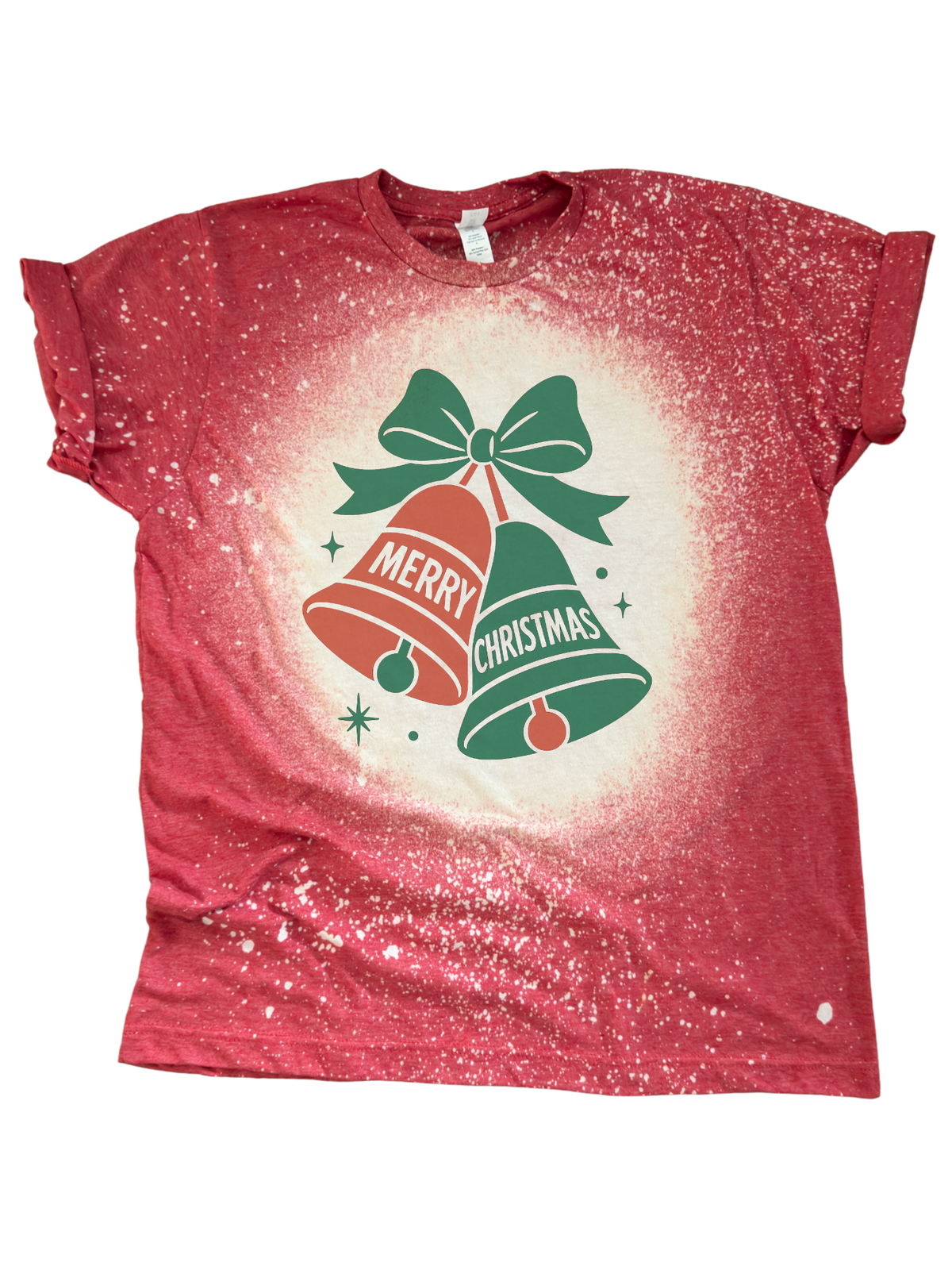 Merry Christmas Vintage Bells - Bleached Tee