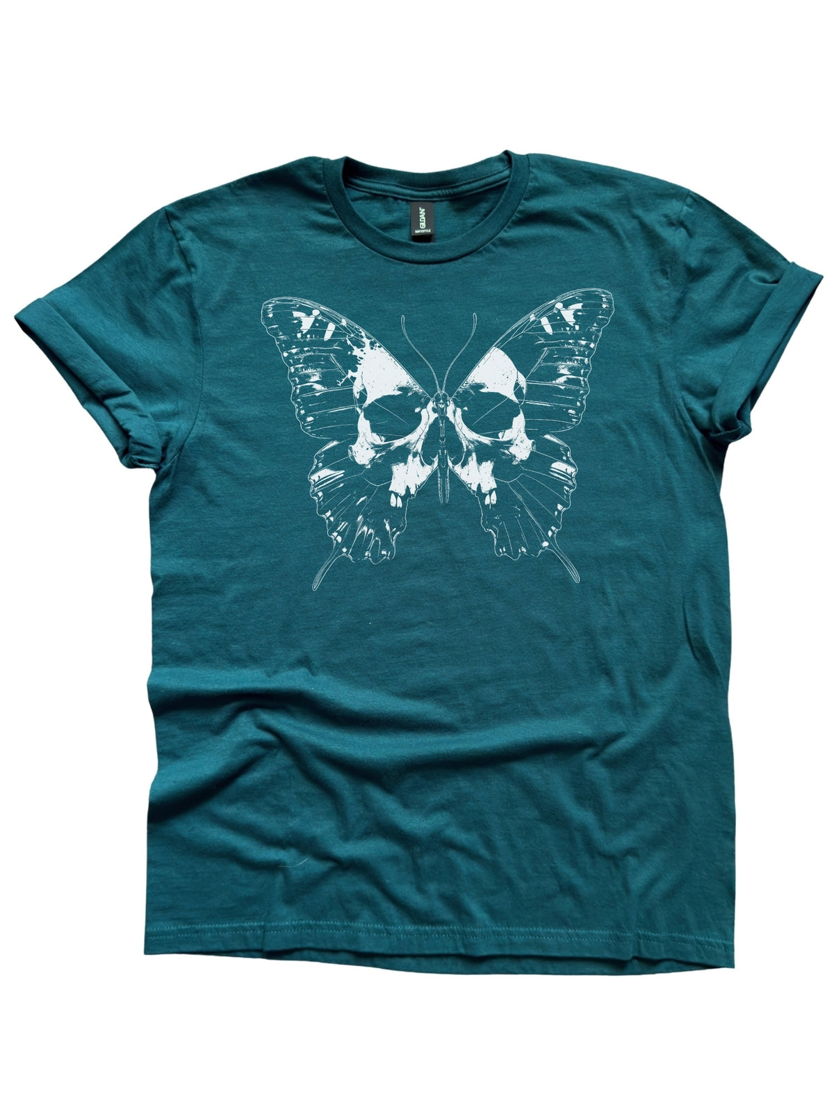 Skull Butterfly Gothic Graphic Halloween Tee