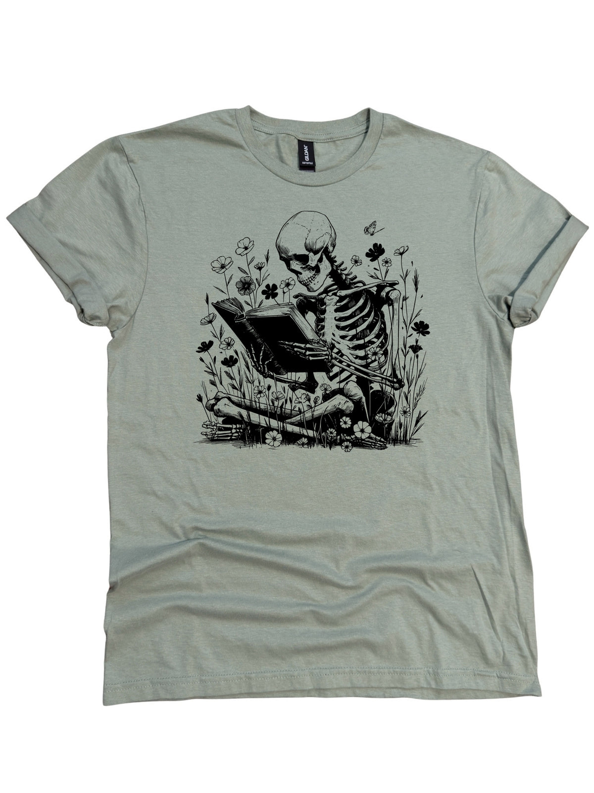 Book Lover Reader Skeleton Graphic Tee