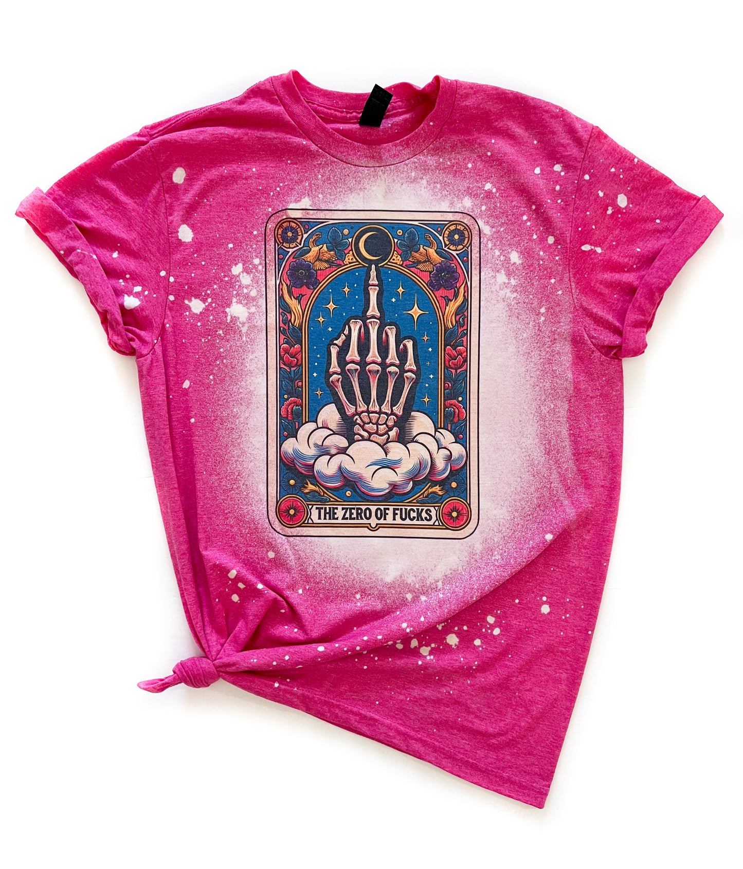 The Zero Of Fucks Tarot Bleached Tee