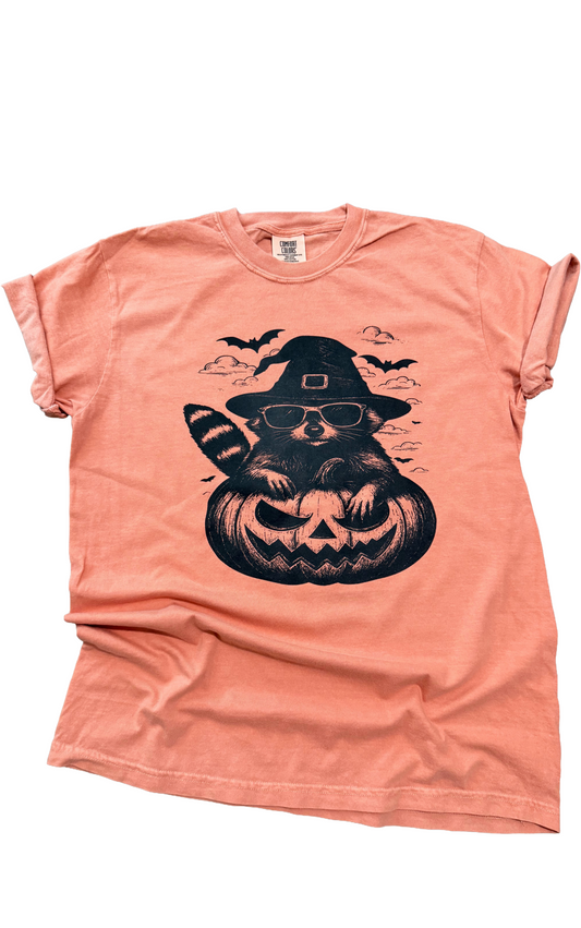 Witchy Raccoon Pumpkin Tee