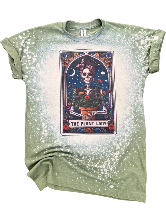 The Plant Lady Tarot Card Bleached Tee