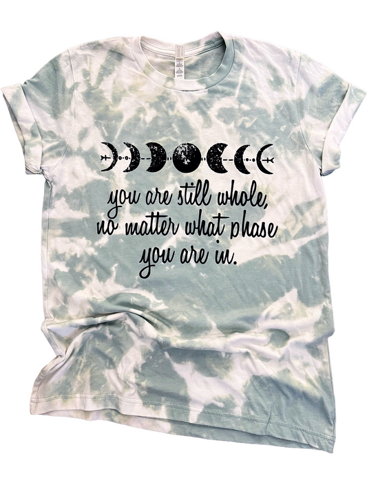You Are Whole Moon Phases Tie-Dye Tee