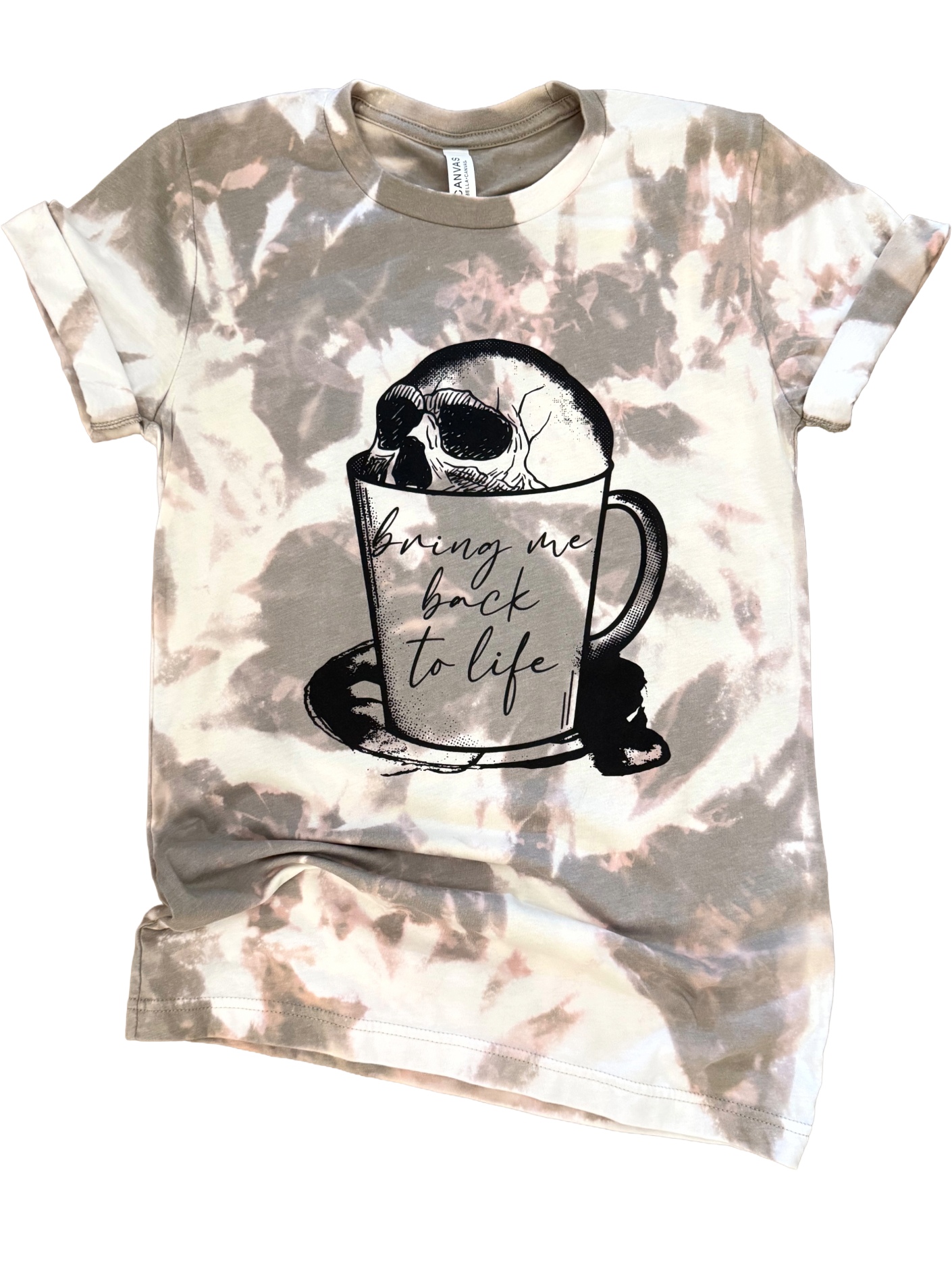 Bring Me Back To Life Coffee Skull Bleached Tee