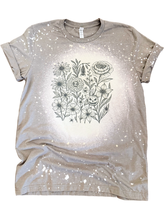 Halloween Floral Bleached Tee