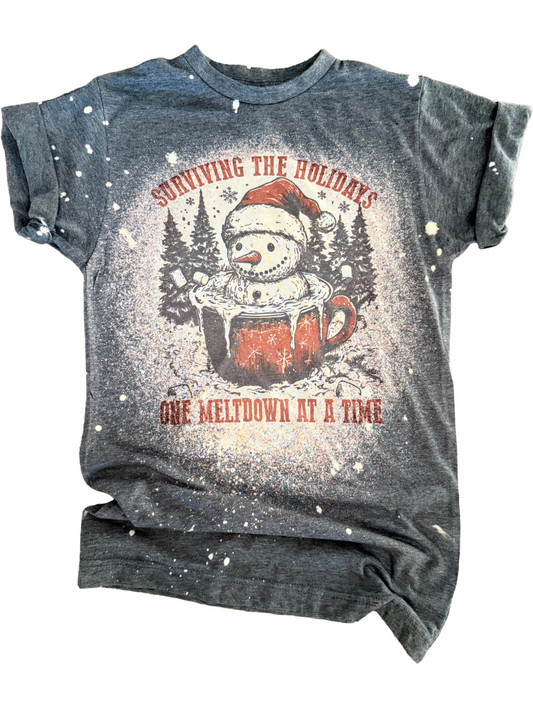 Surviving The Holidays One Meltdown At A Time Christmas Bleached Tee
