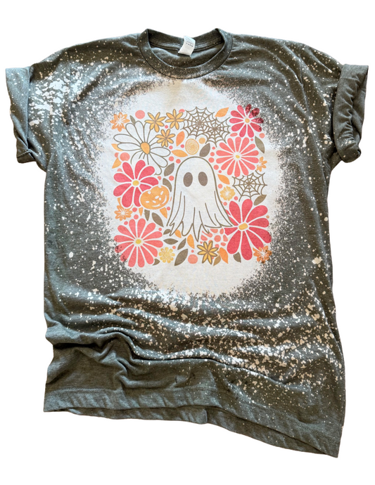 Groovy Ghoul Halloween Bleached Tee
