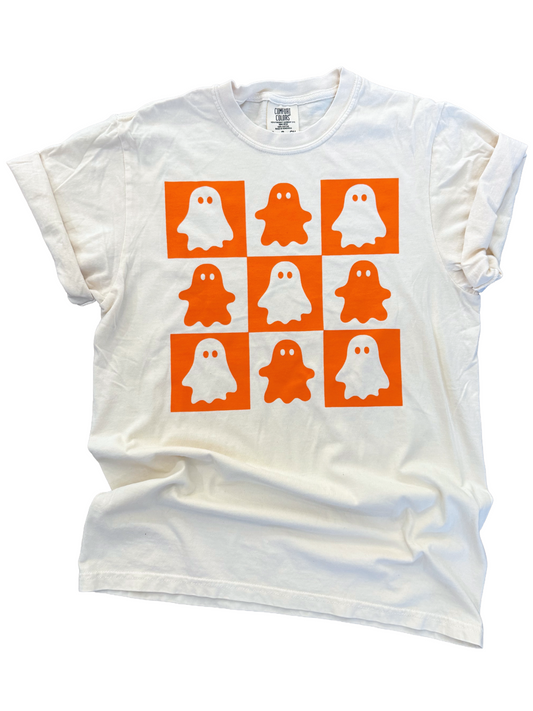 Boo Crew – Retro Ghost Checkered Tee