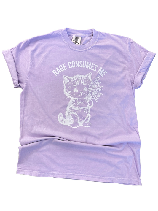 Rage Consumes Me – Cat + Flowers Tee