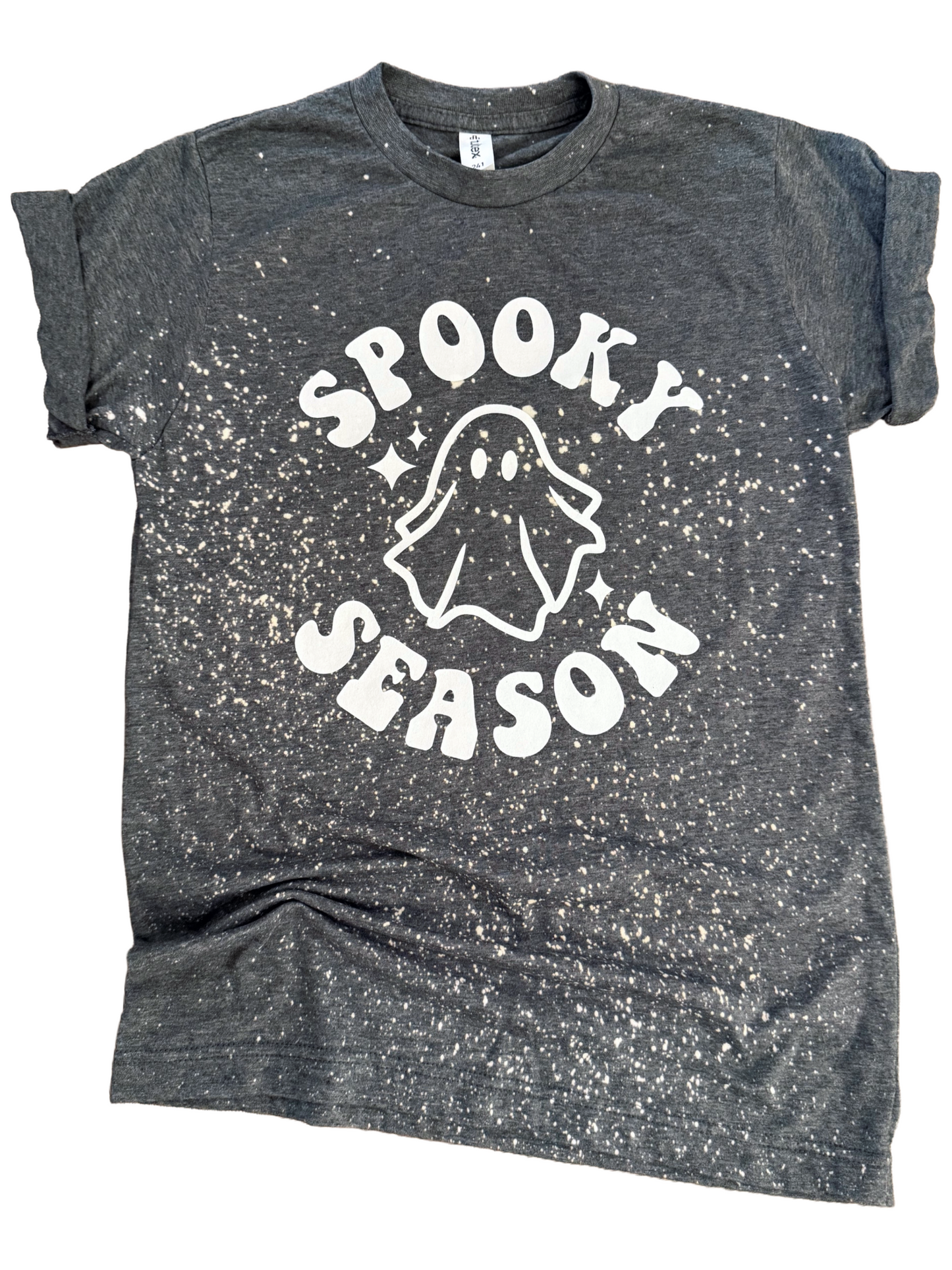 Spooky Season Ghost Speckle Bleached Halloween Tee