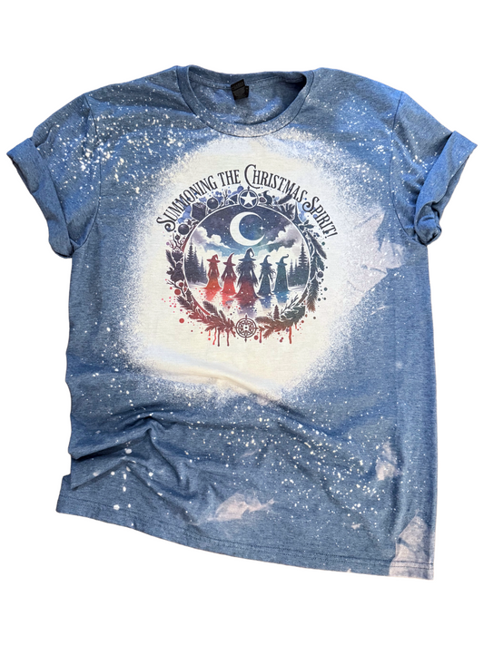 Summoning the Christmas Spirit – Witchy Holiday Bleached Tee